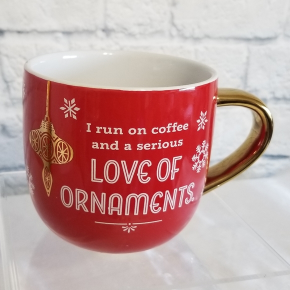 Hallmark Keepsake Love of Coffee and Ornaments Snowflakes Red Mug Holiday New - Picture 1 of 12